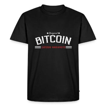 nakamoto, satoshi - Bitcoin trader est. 2009 btc - Men's Premium Organic T-Shirt - black - Front - Nico (187cm)