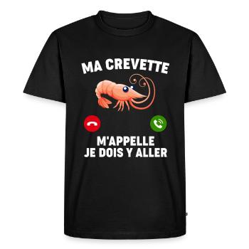 Humour Crevette Surnom Amour - T-shirt Premium bio Homme - noir - Devant - Nico (187cm)