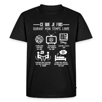 Humour Temps Libre JDR - T-shirt Premium bio Homme - noir - Devant - Nico (187cm)