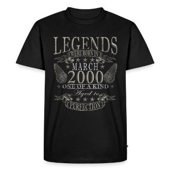 Légendaire depuis mars 2000 - Anniversaire mars 2000 - T-shirt Premium bio Homme - noir - Devant - Nico (187cm)
