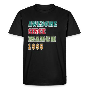 Génial depuis mars 1995 - T-shirt Premium bio Homme - noir - Devant - Nico (187cm)