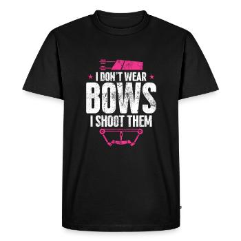 Tir à l’arc drôle fille chasse à l’arc - T-shirt Premium bio Homme - noir - Devant - Nico (187cm)