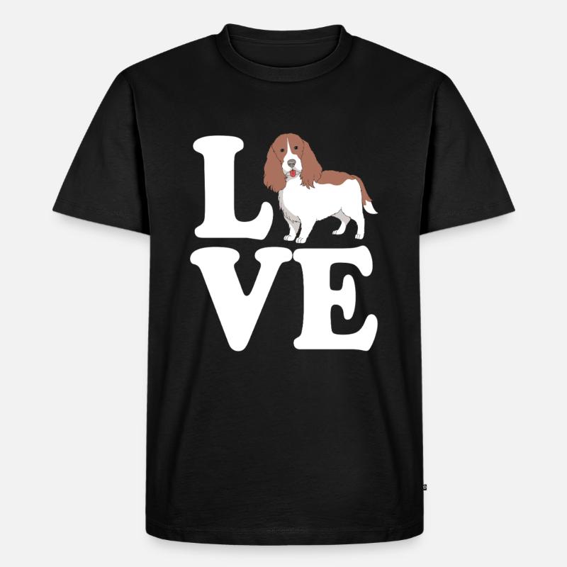 Springer Spaniel Hund - Männer Premium Bio T-Shirt - Schwarz