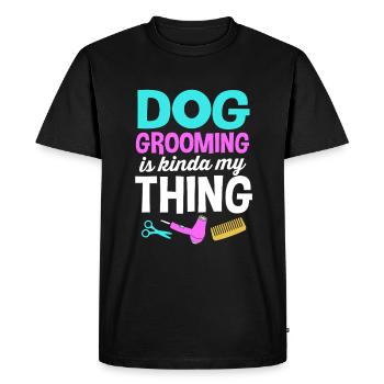 Toiletteur pour chiens - T-shirt Premium bio Homme - noir - Devant - Nico (187cm)