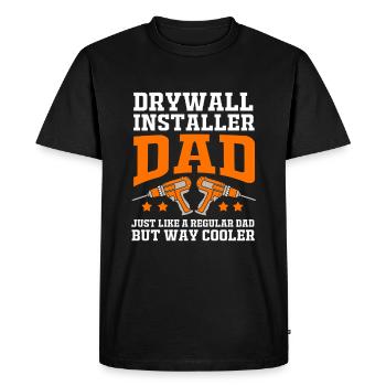 Construction site drywall assembly fitter father dad - Men's Premium Organic T-Shirt - black - Front - Nico (187cm)