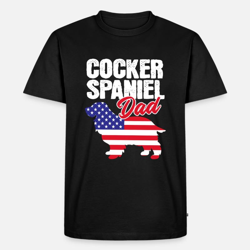 Cocker Spaniel Vater - Männer Premium Bio T-Shirt - Schwarz