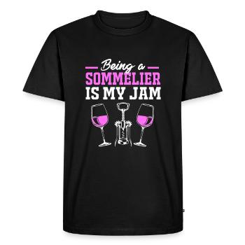 Wine Sommelier - Men's Premium Organic T-Shirt - black - Front - Nico (187cm)