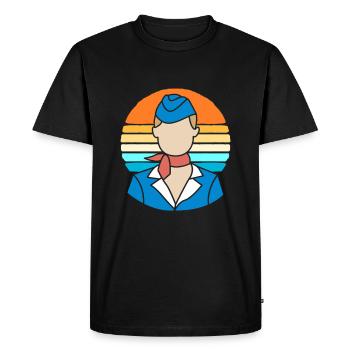 Hôtesse de l’air Hôtesse de l’air - T-shirt Premium bio Homme - noir - Devant - Nico (187cm)