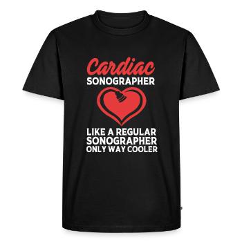 Cardiogramme, cardiographie, échographie, échographie - T-shirt Premium bio Homme - noir - Devant - Nico (187cm)