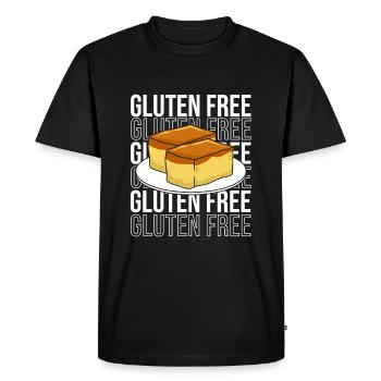 Sans gluten - T-shirt Premium bio Homme - noir - Devant - Nico (187cm)