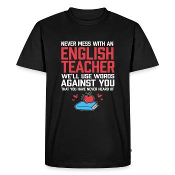 Grammar - Men's Premium Organic T-Shirt - black - Front - Nico (187cm)