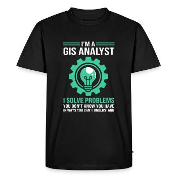 SIG Cartographe Géographie Cartographie - T-shirt Premium bio Homme - noir - Devant - Nico (187cm)