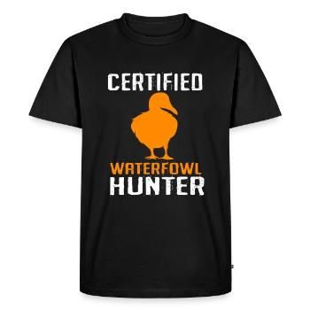 Chasse au canard Chasse au canard Chasseur - T-shirt Premium bio Homme - noir - Devant - Nico (187cm)