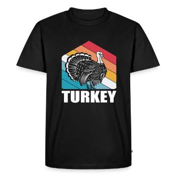 Turkey Hunting Turkey Hunting Thanksgiving - Men's Premium Organic T-Shirt - black - Front - Nico (187cm)