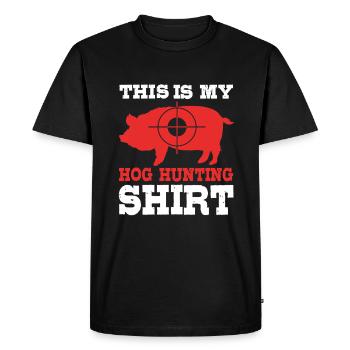 Chasse au cochon Chasseur Chasse au sanglier - T-shirt Premium bio Homme - noir - Devant - Nico (187cm)