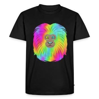 Singe Tamarin Singe Singe Visage de Singe - T-shirt Premium bio Homme - noir - Devant - Nico (187cm)