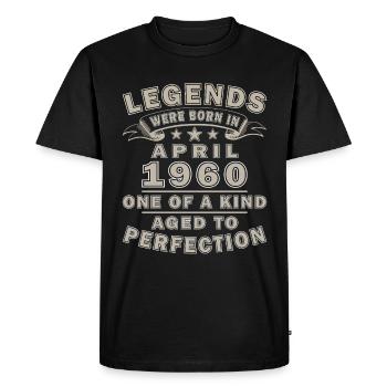April 1960 Birthday Gift April 1960 - Men's Premium Organic T-Shirt - black - Front - Nico (187cm)