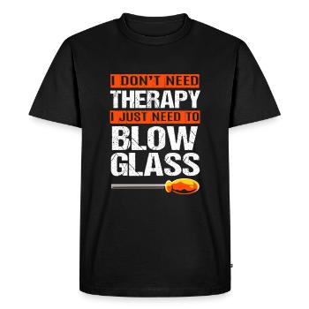 souffleur de verre - T-shirt Premium bio Homme - noir - Devant - Nico (187cm)