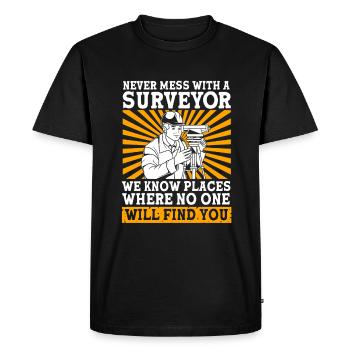 Géomètre - T-shirt Premium bio Homme - noir - Devant - Nico (187cm)