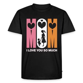 Cœur pour maman - Pour la meilleure maman - T-shirt Premium bio Homme - noir - Devant - Nico (187cm)