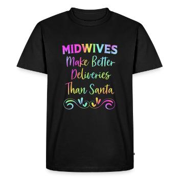 Sage-femme - T-shirt Premium bio Homme - noir - Devant - Nico (187cm)