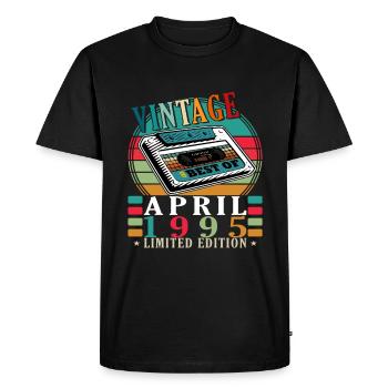 April 1995 Birthday April 1995 April 1995 - Men's Premium Organic T-Shirt - black - Front - Nico (187cm)