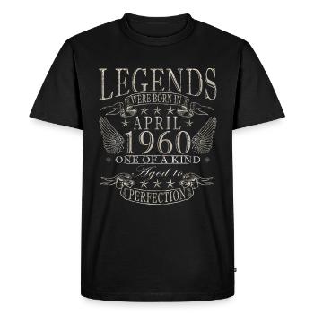 65ème Anniversaire Légende Avril Millésime 1960 - T-shirt Premium bio Homme - noir - Devant - Nico (187cm)