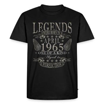 Avril 1965 Anniversaire Avril 1965 Avril 1965 - T-shirt Premium bio Homme - noir - Devant - Nico (187cm)