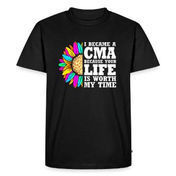 MFA Medical Assistant - Men's Premium Organic T-Shirt - black - Front - Nico (187cm)