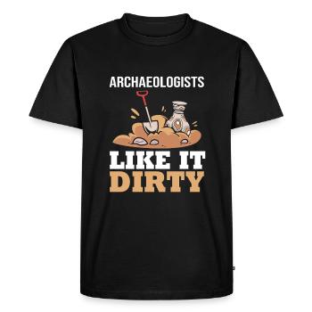 Archaeology - Men's Premium Organic T-Shirt - black - Front - Nico (187cm)