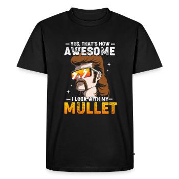Mulet Coupe de cheveux Mulet - T-shirt Premium bio Homme - noir - Devant - Nico (187cm)