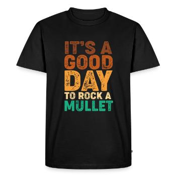 coupe de cheveux mulet - T-shirt Premium bio Homme - noir - Devant - Nico (187cm)