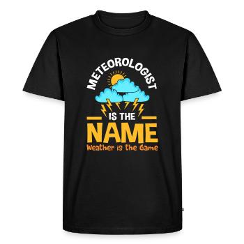 Météo Météorologie Météorologue - T-shirt Premium bio Homme - noir - Devant - Nico (187cm)