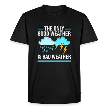 Météorologie Météorologue Météo - T-shirt Premium bio Homme - noir - Devant - Nico (187cm)