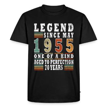 Legends May 1955 Birthday Vintage May 1955 - Men's Premium Organic T-Shirt - black - Front - Nico (187cm)