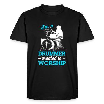 Baguettes Tambours Tambours Batteurs - T-shirt Premium bio Homme - noir - Devant - Nico (187cm)