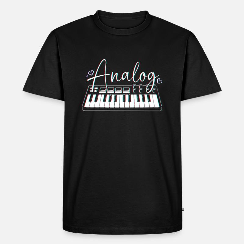 DJ Djing Label Keyboard - Männer Premium Bio T-Shirt - Schwarz