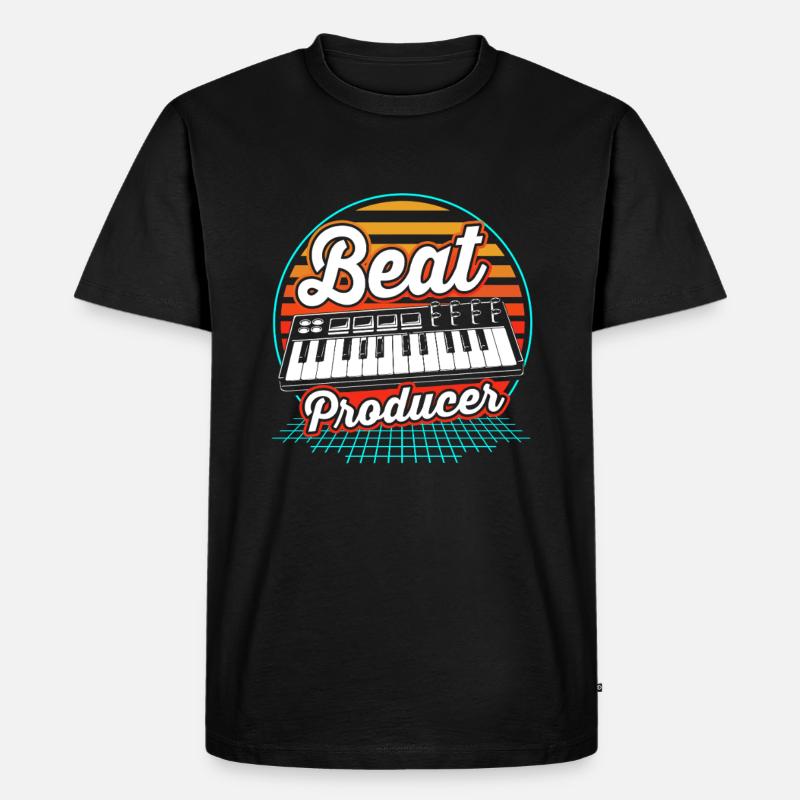 Keyboard DJ Djing Label - Männer Premium Bio T-Shirt - Schwarz