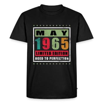 Mai 1965 - Né en 1965 Anniversaire - Mai 1965 - T-shirt Premium bio Homme - noir - Devant - Nico (187cm)