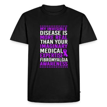 Fibromyalgie Fibro - T-shirt Premium bio Homme - noir - Devant - Nico (187cm)