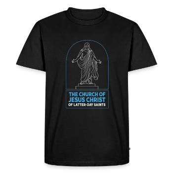 Église mormone - T-shirt Premium bio Homme - noir - Devant - Nico (187cm)