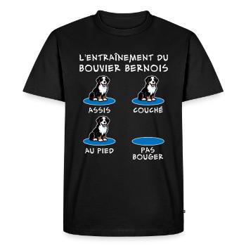 L'entraînement du Bouvier Bernois | Chien Dressage - T-shirt Premium bio Homme - noir - Devant - Nico (187cm)