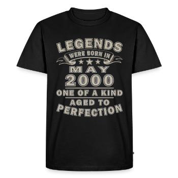 25ème anniversaire cadeau mari Original mai 2000 - T-shirt Premium bio Homme - noir - Devant - Nico (187cm)
