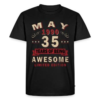 35ème anniversaire cadeau mari Original mai 1990 - T-shirt Premium bio Homme - noir - Devant - Nico (187cm)