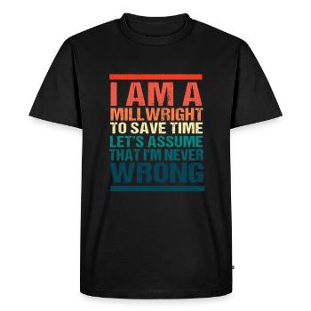 CNC Fitter Mechanical Mechanic - Men's Premium Organic T-Shirt - black - Front - Nico (187cm)
