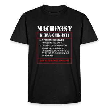 Locksmith Mechanic Mechanical Engineering CNC - Men's Premium Organic T-Shirt - black - Front - Nico (187cm)