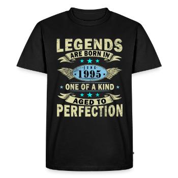 Juin 1995 Jubilé 1995 Légendes Juin - T-shirt Premium bio Homme - noir - Devant - Nico (187cm)