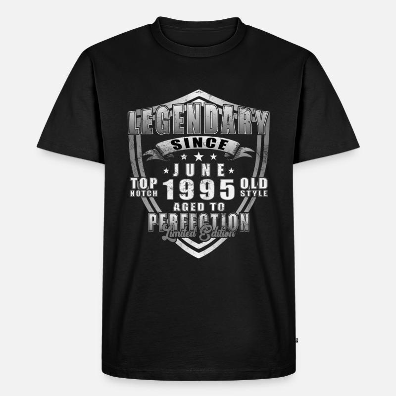 Juni 1995 Original 1995 Jubiläum 1995 Juni - Männer Premium Bio T-Shirt - Schwarz