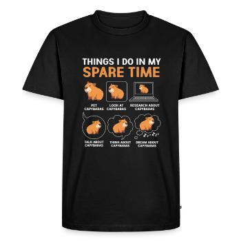 Capybara Capibara - T-shirt Premium bio Homme - noir - Devant - Nico (187cm)