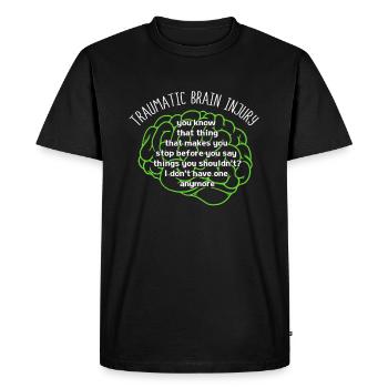 Accident de voiture Traumatisme craniocérébral Traumatisme crânien - T-shirt Premium bio Homme - noir - Devant - Nico (187cm)